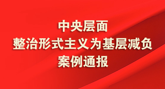 中央層面整治形式主義為基層減負案例通報